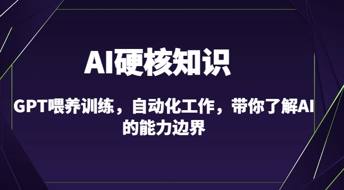 AI硬核知识-GPT喂养训练，自动化工作，带你了解AI的能力边界（10节课）-圆梦资源网