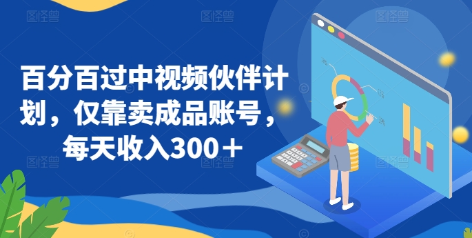 百分百过中视频伙伴计划，仅靠卖成品账号，每天收入300＋【揭秘】-圆梦资源网