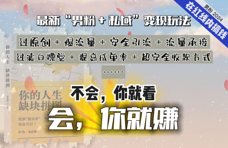 2024，“男粉+私域”还是最耐造、最赚、最轻松、最愉快的变现方式【揭秘】-圆梦资源网