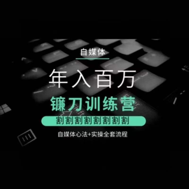 自媒体年入百万镰刀训练营，割割割割割割割割，自媒体心法+实操全套流程-圆梦资源网