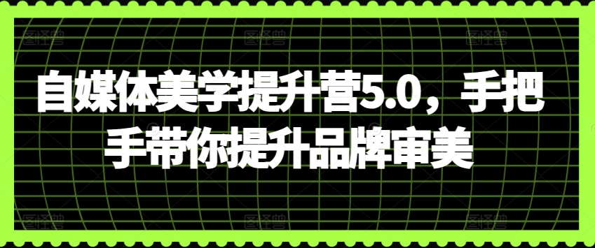 自媒体美学提升营5.0，手把手带你提升品牌审美-圆梦资源网