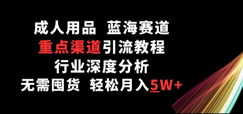 成人用品，蓝海赛道，重点渠道引流教程，行业深度分析，无需囤货，轻松月入5W+【揭秘】-圆梦资源网