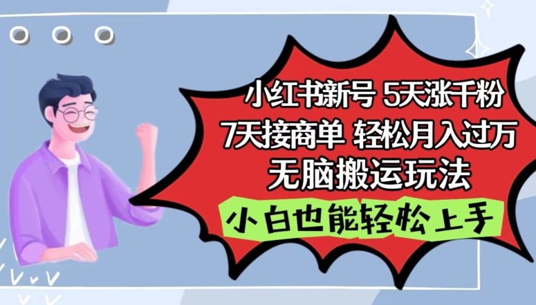小红书影视泥巴追剧5天涨千粉，7天接商单，轻松月入过万，无脑搬运玩法【揭秘】-圆梦资源网