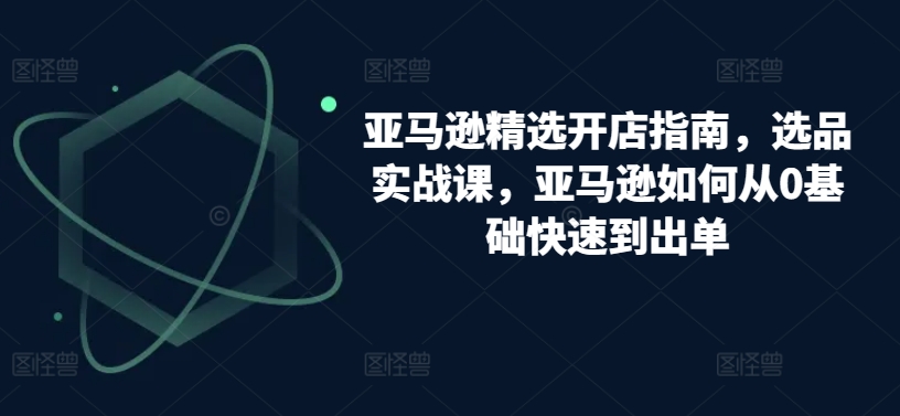 亚马逊精选开店指南，选品实战课，亚马逊如何从0基础快速到出单-圆梦资源网
