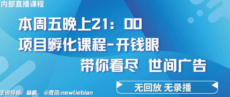 4.26日内部回放课程《项目孵化-开钱眼》赚钱的底层逻辑【揭秘】-圆梦资源网