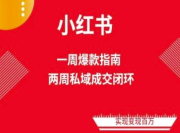 爆款小红书免费流量体系课程(两周变现)，小红书电商教程-圆梦资源网