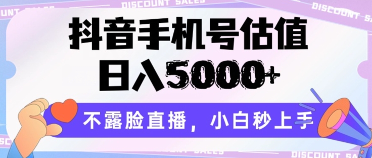 抖音手机号估值，日入5000+，不露脸直播，小白秒上手【揭秘】-圆梦资源网