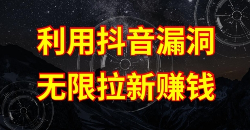 利用抖音链接漏洞，无限拉新赚钱【漏洞原理+操作流程】【揭秘】-圆梦资源网