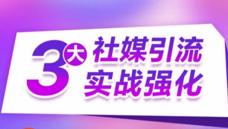 3大社媒引流实战强化，多渠道站外引流，高效精准获客，订单销售额翻倍增长-圆梦资源网
