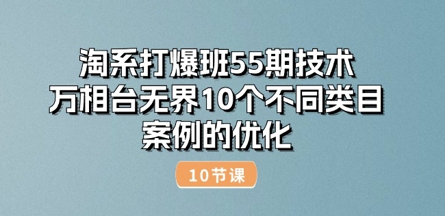 淘系打爆班55期技术：万相台无界10个不同类目案例的优化(10节)-圆梦资源网