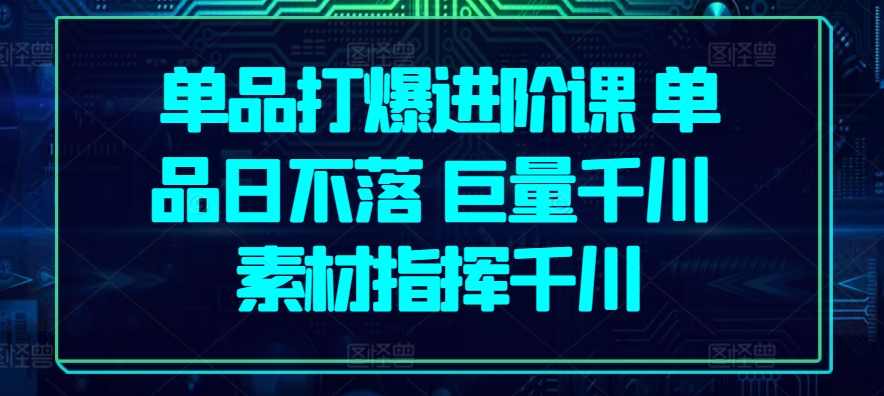 单品打爆进阶课 单品日不落 巨量千川 素材指挥千川-圆梦资源网