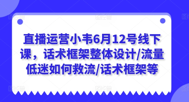 直播运营小韦6月12号线下课，话术框架整体设计/流量低迷如何救流/话术框架等-圆梦资源网