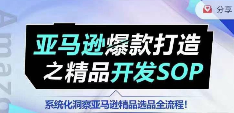 【训练营】亚马逊爆款打造之精品开发SOP，系统化洞察亚马逊精品选品全流程-圆梦资源网