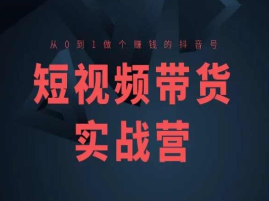 短视频带货实战营(高阶课)，从0到1做个赚钱的抖音号-圆梦资源网