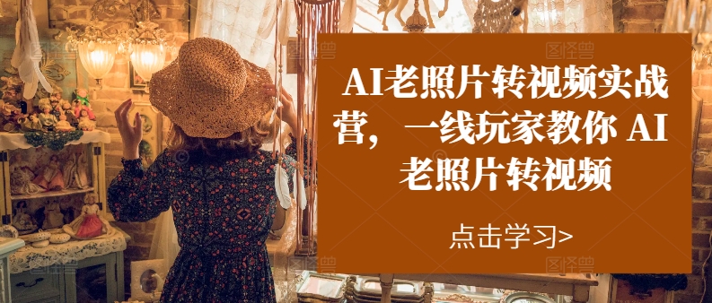 AI老照片转视频实战营，一线玩家教你AI老照片转视频-圆梦资源网