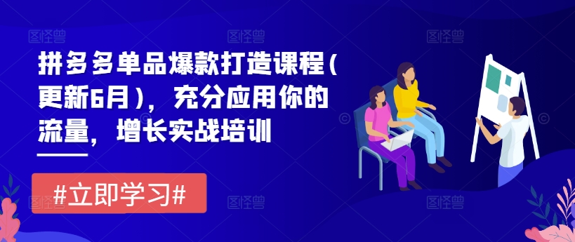 拼多多单品爆款打造课程(更新6月)，充分应用你的流量，增长实战培训-圆梦资源网