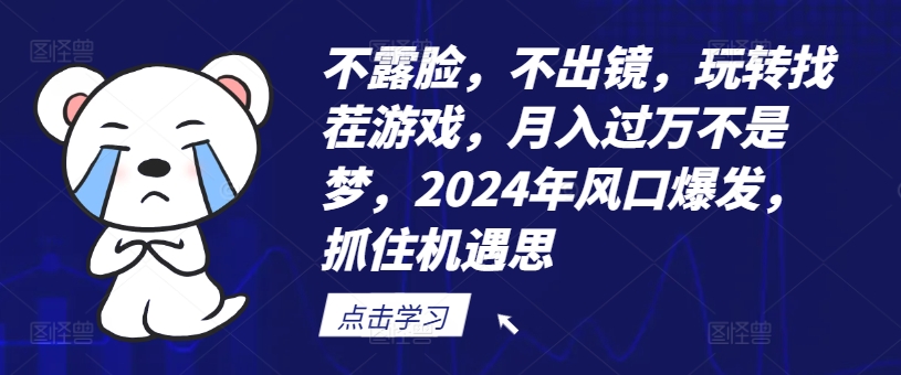 不露脸，不出镜，玩转找茬游戏，月入过万不是梦，2024年风口爆发，抓住机遇【揭秘】-圆梦资源网