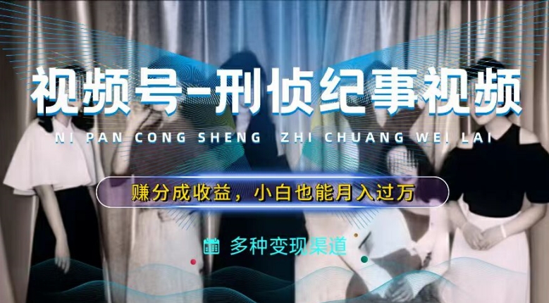 利用刑侦纪实视频，赚视频号分成计划收益，操作简单，新手小白轻松月入过万【揭秘】-圆梦资源网