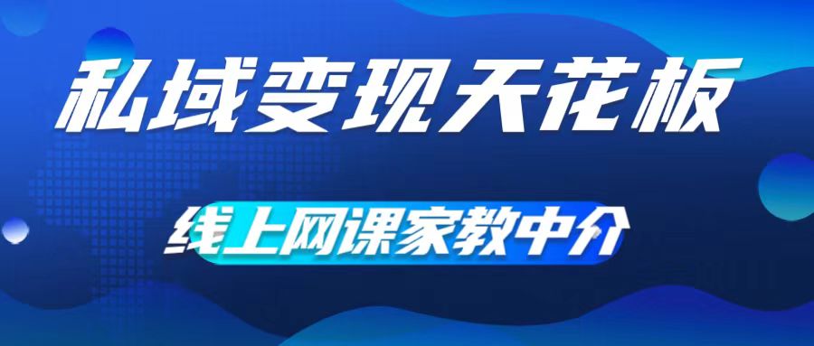 私域变现天花板，网课家教中介，只做渠道和流量，让大学生给你打工，0成本实现月入五位数【揭秘】-圆梦资源网