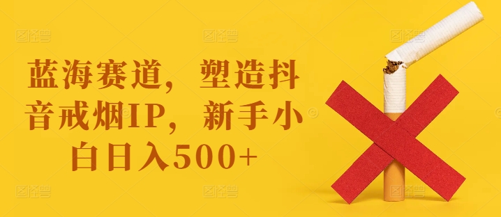 蓝海赛道，塑造抖音戒烟IP，新手小白日入500+【揭秘】-圆梦资源网