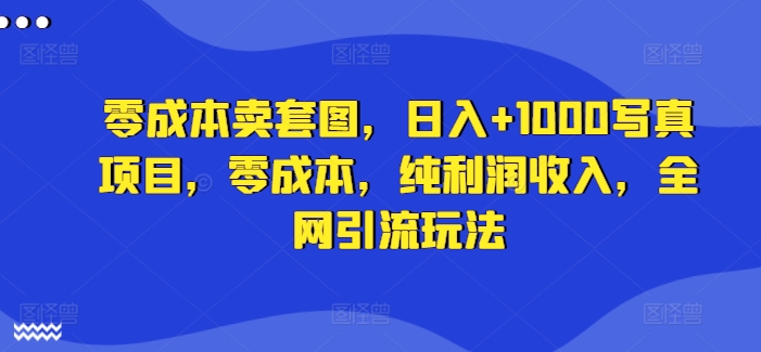 零成本卖套图，日入+1000写真项目，零成本，纯利润收入，全网引流玩法-圆梦资源网