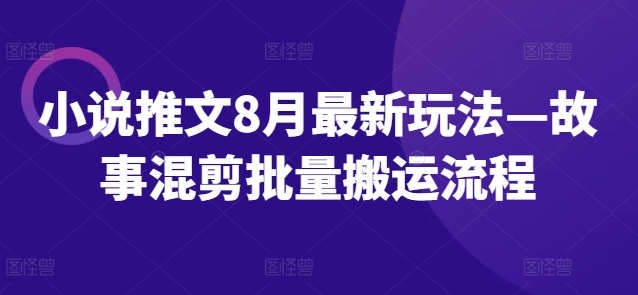 小说推文8月最新玩法—故事混剪批量搬运流程-圆梦资源网