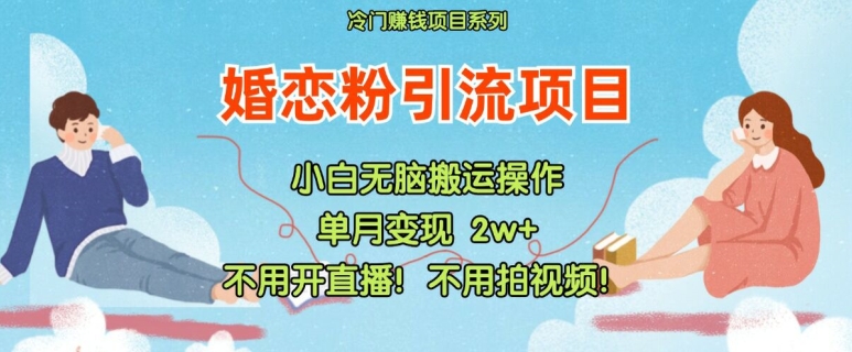 小红书婚恋粉引流，不用开直播，不用拍视频，不用做交付【揭秘】-圆梦资源网