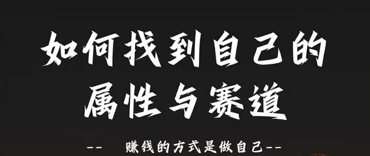 赛道和属性2.0：如何找到自己的属性与赛道，赚钱的方式是做自己-圆梦资源网