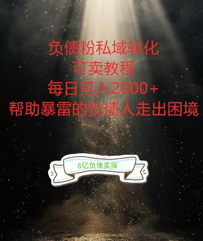 负债粉掘金计划，帮助负债者解决问题，债务规划，债务重组，最好的变现方式【揭秘】-圆梦资源网