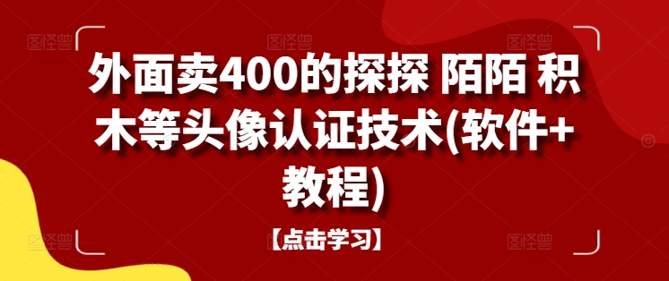 外面卖400的探探 陌陌 积木等头像认证技术(软件+教程)-圆梦资源网