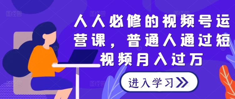 人人必修的视频号运营课，普通人通过短视频月入过万-圆梦资源网
