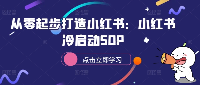 从零起步打造小红书：小红书冷启动SOP-圆梦资源网