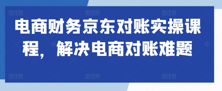 电商财务京东对账实操课程，解决电商对账难题-圆梦资源网