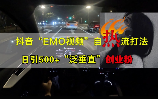 抖音EMO视频自热打法，日引500+“泛垂直”创业粉-圆梦资源网