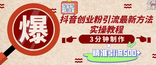 轻松制作创业类视频，一天被动加精准创业粉500+【揭秘】-圆梦资源网