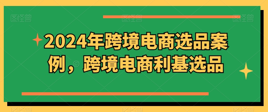 2024年跨境电商选品案例，跨境电商利基选品（更新11月）-圆梦资源网