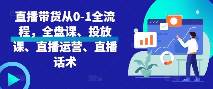 直播带货从0-1全流程，全盘课、投放课、直播运营、直播话术-圆梦资源网