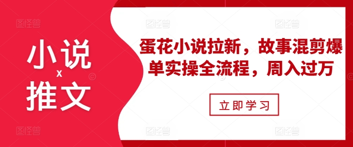 小说推文之蛋花小说拉新，故事混剪爆单实操全流程，周入过万-圆梦资源网