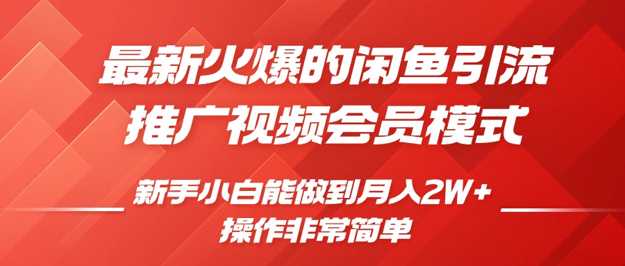 闲鱼引流推广影视会员，0成本就可以操作，新手小白月入过W+【揭秘】-圆梦资源网