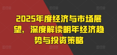 2025年度经济与市场展望，深度解读明年经济趋势与投资策略-圆梦资源网