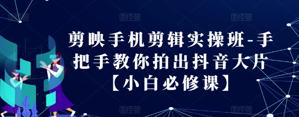 剪映手机剪辑实操班-手把手教你拍出抖音大片【小白必修课】-圆梦资源网