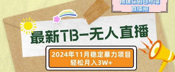 【最新TB-无人直播】11月最新，打造你的日不落直播间，轻松月入过W【揭秘】-圆梦资源网