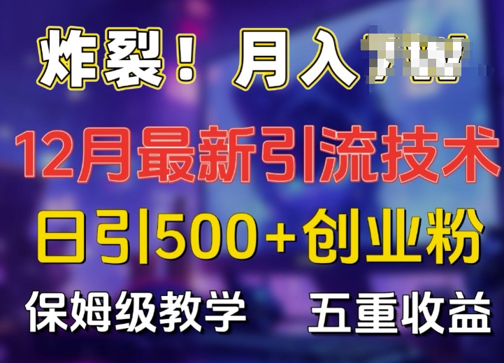 炸裂!揭秘12月最新日引流500+精准创业粉，多重收益保姆级教学-圆梦资源网