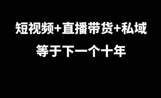 短视频+直播带货+私域等于下一个十年，大佬7年实战经验总结-圆梦资源网