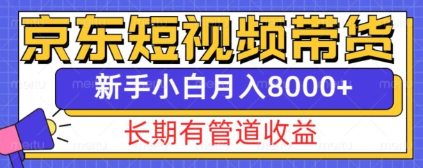 京东短视频带货新玩法，长期管道收益，新手也能月入8000+-圆梦资源网