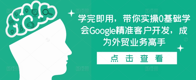 学完即用，带你实操0基础学会Google精准客户开发，成为外贸业务高手-圆梦资源网