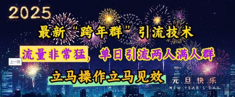 最新“跨年群”引流，流量非常猛，单日引流两人满人群，立马操作立马见效【揭秘】-圆梦资源网