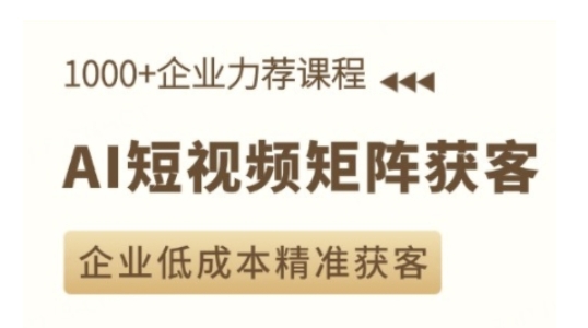 AI短视频矩阵获客实操课，企业低成本精准获客-圆梦资源网
