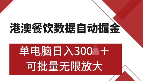 港澳数据全自动掘金，单电脑日入5张，可矩阵批量无限操作【仅揭秘】-圆梦资源网