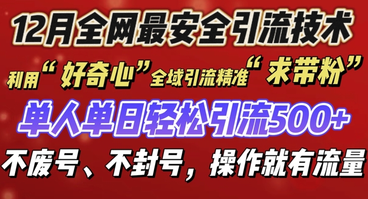 12 月份全网最安全引流创业粉技术来袭，不封号不废号，有操作就有流量【揭秘】-圆梦资源网